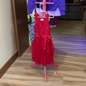 Iris & Ivy Vibrant Red Lace Kids Costume Dress
